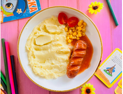 Воздушное  пюре с сосиской