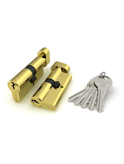 Цилиндровый Fuaro (Фуаро) механизм с вертушкой R302/60 mm (25+10+25) BBP латунь 5 кл.