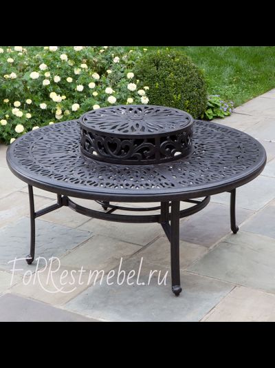 Обеденный садовый стол с жаровней Etna из литого алюминия