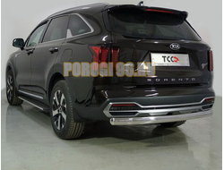 Защита задняя (овальная длинная) 75х42 мм ТСС для Kia Sorento 2020-