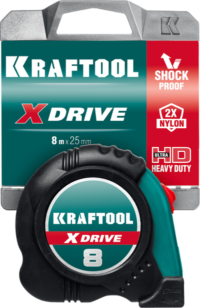 Рулетка KRAFTOOL X-Drive, 8 м х 25 мм
