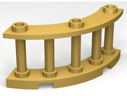 Fence 4 x 4 x 2 Quarter Round Spindled with 3 Studs, Pearl Gold (21229 / 6155062)