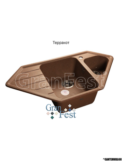 Керамическая мойка Granfest Гранфест CORNER GF-C950E 2 секционная мойка с отверстием под смеситель