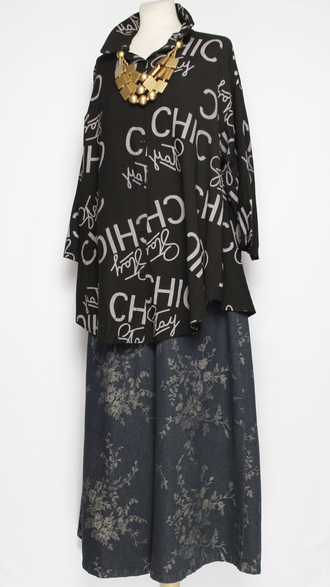 РУБАШКА "CHIC " серая, черная, фуксия, желтая до р.56