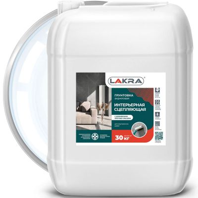 Грунтовка интерьерная сцепляющая с добавками против плесени акриловая ЛАКРА 30 кг