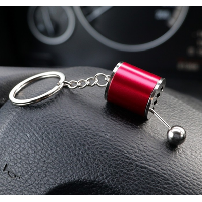 Брелок рычаг КПП, металл, КРАСНЫЙ