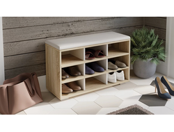 Тумба для обуви Тип 10 Дуб Сонома/Белый Ясень