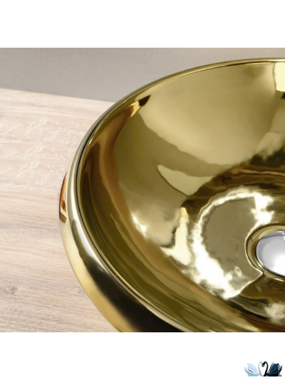 Накладная раковина круглая 45 см Mono Creavit Золотого цвета