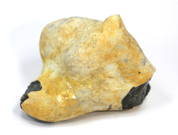 Кремень черный в светлой природной корочке, необработанный "дикий" образец, Россия (68*68*63 мм, 322 г) №21531