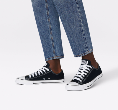 Конверсы черные низкие M9166 фото