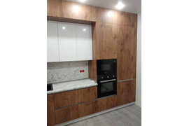 Кухня с антресолями палисандр