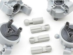 !АНАЛОГ!  Technic, Steering Axle with 2 Pin Holes, 2 Axle Holes and 2 Tow Ball Arms with Dark Bluish Gray Wheel Hub КЛЕЙ (АНАЛОГ), Light Bluish Gray (46490c010)