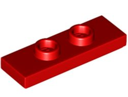 Plate, Modified 1 x 3 with 2 Studs Double Jumper, Red (34103 / 6251410)