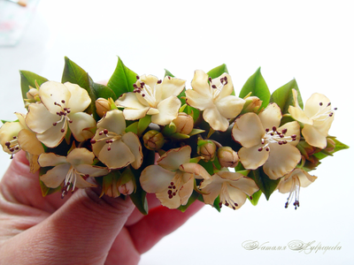 Заколка-автомат "Винтажная яблоня".