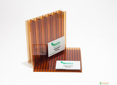 Сотовый поликарбонат "NOVATTRO" 10 мм терракот/коричневый