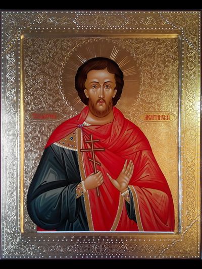 Валерий Мелитинский, святой мученик. Рукописная икона.