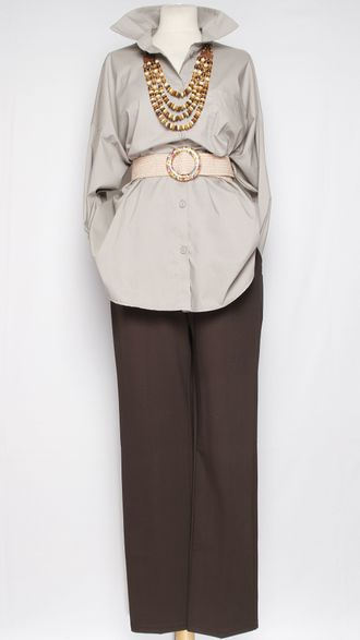 РУБАШКА "КЛАССИКА Карман" серо-бежевая р.50,52,54,56,58,60