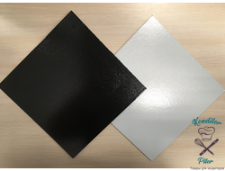 Подложка двусторонняя квадратная (черная/белая) 240*240 мм, толщ. 2,5 мм
