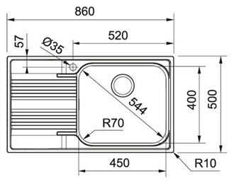 Мойка Franke SMART SRX 611-86