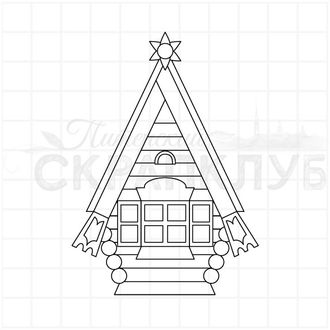Штамп русская  избушка