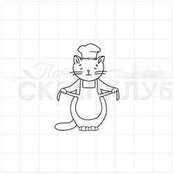 штамп кот повар