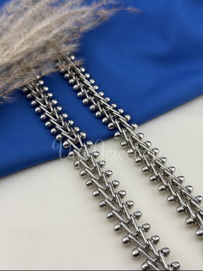 Цепь 17*11,5  мм, латунь, родий