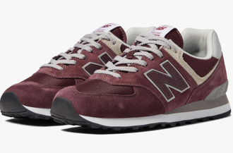 New Balance 574 Бордовые (Экозамша) сбоку