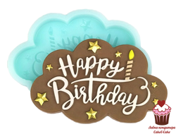 Форма силиконовая Облако Happy Birthday