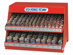 Стенд с торцевыми головками 1/2", 8-32 мм, серия 4330М, 172 предмета KING TONY 4072MR