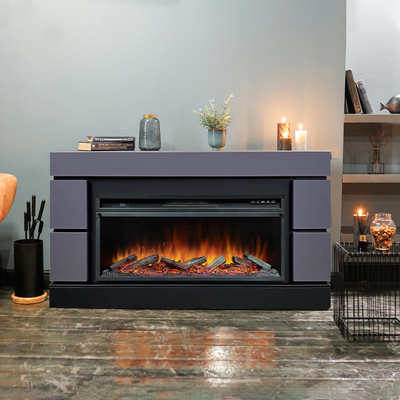 Линейный электрокамин Modern SFT-GR с очагом Vision 42 LOG LED