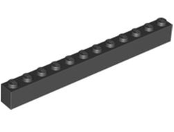 Brick 1 x 12, Black (6112 / 611226)