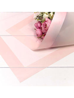 Пленка флористическая "Широкая кайма Жемчуг" 58*58см 20шт Светло-розовый ПЛ13/12