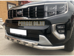 Защита переднего бампера с перемычками d60/42 для Kia Mohave (2021-...)