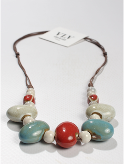 Колье "Керамические бусины 14"