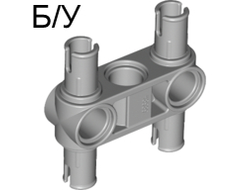 ! Б/У - Technic, Pin Connector Perpendicular 3L with 4 Pins, Light Bluish Gray (48989 / 4225033 / 6282158) - Б/У