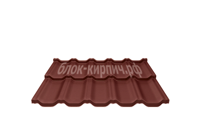 Металлочерепица kvinta uno satin Ral 3009 оксидно-красный Grand line