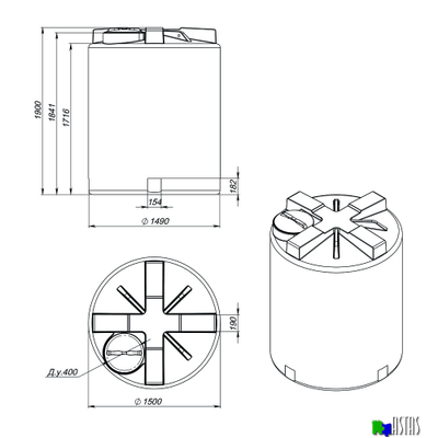 Емкость рециклинговая Экопром R T 3000 л