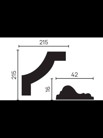 Угловой элемент DECOR-DIZAYN C1-DD301 к молдингу DD301, из дюрополимера, под покраску, 4шт