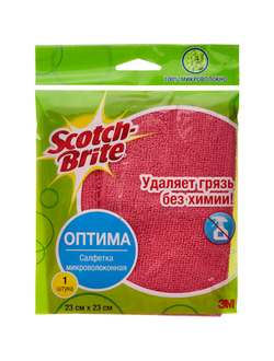 Салфетка хозяйственная Scotch-Brite ОПТИМА микроволокно 200г/м 23х23 1шт/уп