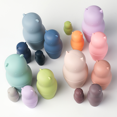 Развивающая игрушка из пищевого силикона Матрёшка Мишка