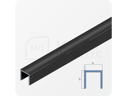 П-образный бордюр-вставка из алюминия 15х10 мм. NEEXY PV83-19 BBL Черный блестящий 2.7 м.
