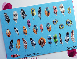 3D Слайдер-дизайн - 1015 - Разноцветные перья