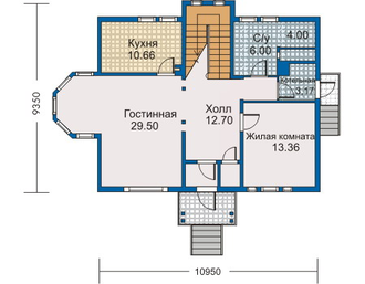 Каркасный дом, 1 этаж + мансарда, общая площадь: 205 кв.м