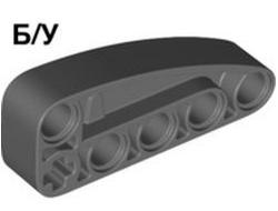 ! Б/У - Technic, Liftarm, Modified L-Shape Quarter Ellipse Thick 2 x 5, Dark Bluish Gray (80286 / 6362564 / 6407065) - Б/У
