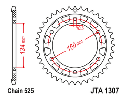 Звезда ведомая (42 зуб.) RK B5010-42 (Аналог: JTR1317.42, JTA1307.42) для мотоциклов Honda