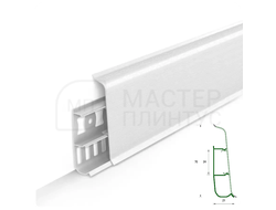 Плинтус ПВХ Идеал Деконика 70 мм. Белый матовый 001