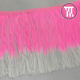 Бахрома градиент, цв. Розовый + Белый, дл. 20 см