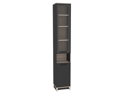 Гостиная AURELIO (АУРЕЛИО) - AURELIO 9 Шкаф для книг Антрацит-Блеквуд Сатиновый