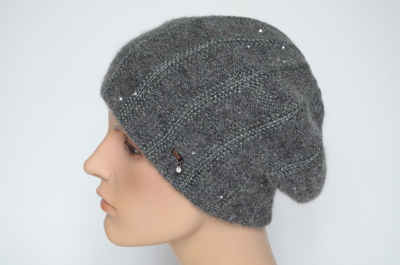 Серый берет вязаный Vizio Италия 8048 В