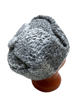 Шапка-Ушанка "Обманка" из серого отборного Каракуля